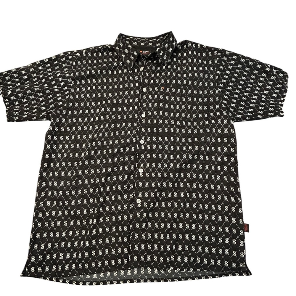 NBN Gear Black‎ Dollar Sign Patterned Shirt